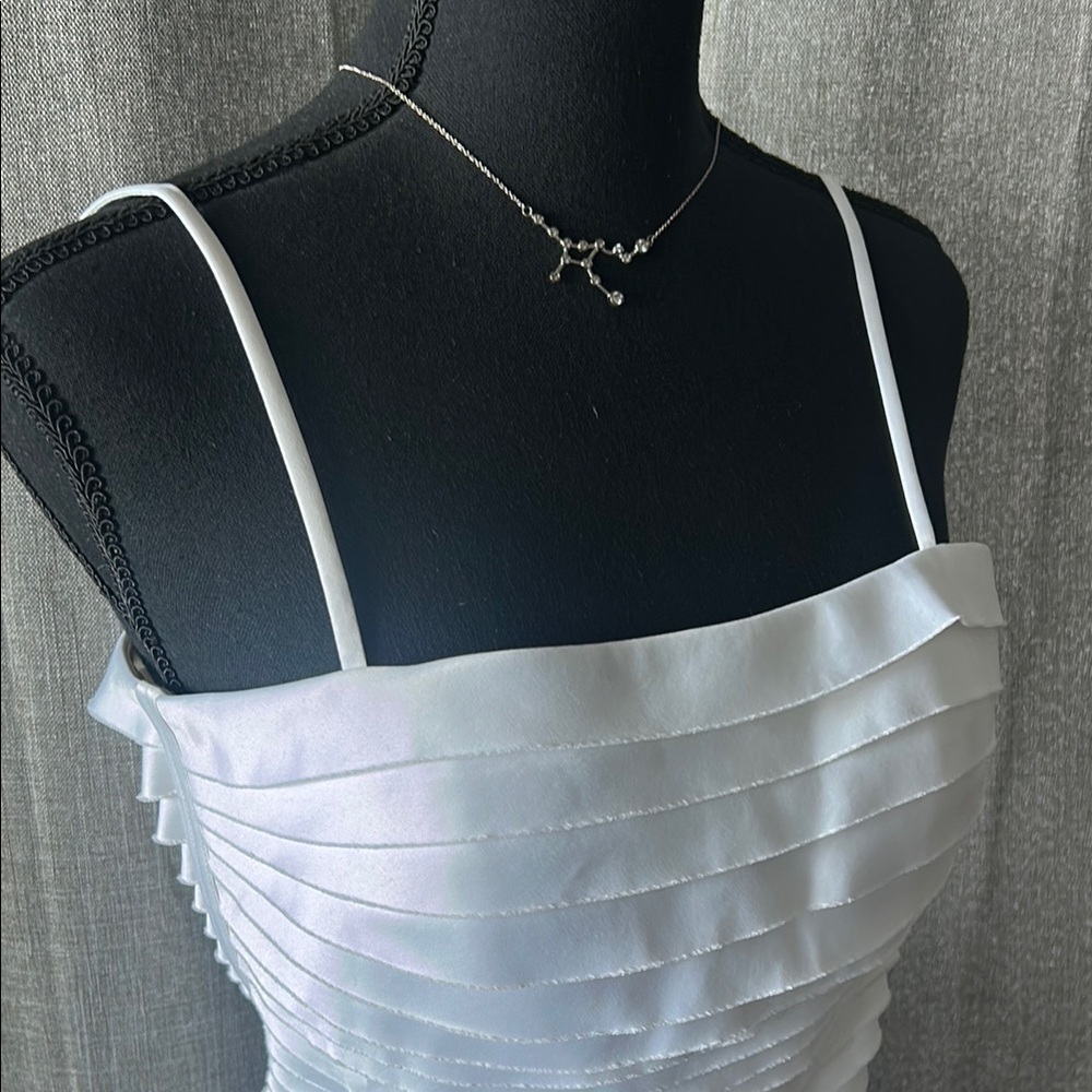 White House Black Market White Sheath Mini Dress Spaghetti Strap - Picture 3 of 4